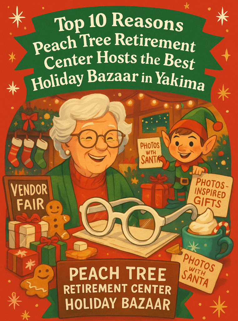 Discover why Peach Tree Retirement Center's Holiday Bazaar is Yakima’s favorite Christmas event. Faith-filled gifts, local vendors, food drive fun & more!