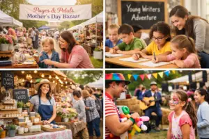 Yakima Markets 2026 family-friendly bazaar with local vendors, kids activities, and Pages & Petals Mother’s Day event