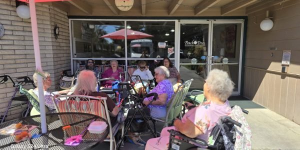 seniors having a good time outside